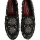 Dolce & Gabbana Black Crystal Embellished Dress Loafers Shoes