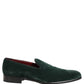 Dolce & Gabbana Green Suede Formal Slip On Men Loafers Shoes