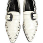 Dolce & Gabbana White Studded Formal Dress Monk Strap Shoes