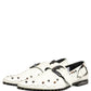 Dolce & Gabbana White Studded Formal Dress Monk Strap Shoes