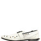 Dolce & Gabbana White Studded Formal Dress Monk Strap Shoes