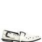Dolce & Gabbana White Studded Formal Dress Monk Strap Shoes