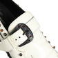 Dolce & Gabbana White Studded Formal Dress Monk Strap Shoes
