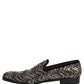 Dolce & Gabbana Black Velvet Floral Embellished Loafers Shoes