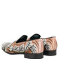 Dolce & Gabbana Multicolor Brocade Sequin Dress Loafers Shoes