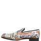 Dolce & Gabbana Multicolor Brocade Sequin Dress Loafers Shoes