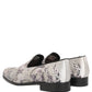 Dolce & Gabbana White Sequined Formal Slip On Loafers Shoes