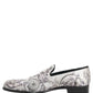 Dolce & Gabbana White Sequined Formal Slip On Loafers Shoes