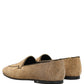 Dolce & Gabbana Gold Crystal Embellished Men Loafers Shoes