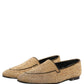 Dolce & Gabbana Gold Crystal Embellished Men Loafers Shoes