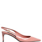 Dolce & Gabbana Pink Leather Mid Heels Slingbacks Shoes