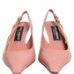Dolce & Gabbana Pink Leather Mid Heels Slingbacks Shoes