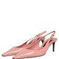 Dolce & Gabbana Pink Leather Mid Heels Slingbacks Shoes