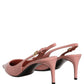 Dolce & Gabbana Pink Leather Mid Heels Slingbacks Shoes