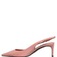 Dolce & Gabbana Pink Leather Mid Heels Slingbacks Shoes