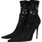 Dolce & Gabbana Black Socks Taormina Lace Pumps Boots Shoes