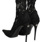 Dolce & Gabbana Black Socks Taormina Lace Pumps Boots Shoes