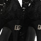 Dolce & Gabbana Black Socks Taormina Lace Pumps Boots Shoes