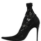 Dolce & Gabbana Black Socks Taormina Lace Pumps Boots Shoes