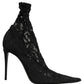 Dolce & Gabbana Black Socks Taormina Lace Pumps Boots Shoes