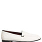 Dolce & Gabbana White Velvet Slip On Men Flats Loafers Shoes