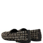 Dolce & Gabbana Silver Leather Logo Slip On Loafers Shoes