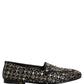 Dolce & Gabbana Black Crystal Embellished Dress Loafers Shoes