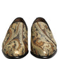 Dolce & Gabbana Gold Brocade Slip On Men Dress Loafers Shoes