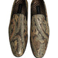 Dolce & Gabbana Gold Brocade Slip On Men Dress Loafers Shoes