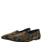 Dolce & Gabbana Black Gold Embellished Dress Loafers Shoes