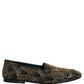 Dolce & Gabbana Black Gold Embellished Dress Loafers Shoes