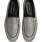 Dolce & Gabbana Silver Crystal Embellished Men Loafers Shoes