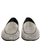 Dolce & Gabbana Silver Crystal Embellished Men Loafers Shoes