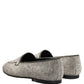 Dolce & Gabbana Silver Crystal Embellished Men Loafers Shoes