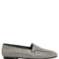 Dolce & Gabbana Silver Crystal Embellished Men Loafers Shoes
