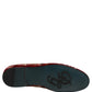 Dolce & Gabbana Red Velvet Floral Embroidery Loafers Shoes