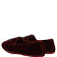 Dolce & Gabbana Red Suede Embellished Men Dress Loafers Shoes