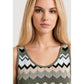 Street One Green Marabou Tank Tops