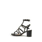 Valentino Garavani Black Calf Leather Bos Taurus Strap-On Sandals
