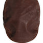 Dolce & Gabbana Men Brown Lamb Leather Newsboy Cloth Capello Hat