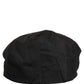 Dolce & Gabbana Men Black Cotton Stretch Newsboy Cloth Capello Hat