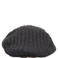 Dolce & Gabbana Men Dark Gray Wool Knitted Newsboy Capello Hat