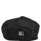 Dolce & Gabbana Men Black Cotton Stretch Newsboy Cloth Capello Hat
