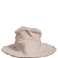 Dolce & Gabbana Women Beige Wool Knit Wide Brim Bucket Capello Hat