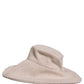 Dolce & Gabbana Women Beige Wool Knit Wide Brim Bucket Capello Hat