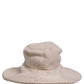 Dolce & Gabbana Women Beige Wool Knit Wide Brim Bucket Capello Hat