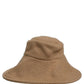 Dolce & Gabbana Women Brown Cotton Knit WideBrim Bucket Capello Hat