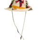 Dolce & Gabbana Women Beige Floral Apllique Straw Bucket Hat