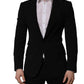 Dolce & Gabbana Black Wool Single Breasted Men Blazer Jacket