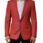 Dolce & Gabbana Red Wool Single Breasted Men Blazer Jacket